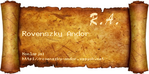 Rovenszky Andor névjegykártya