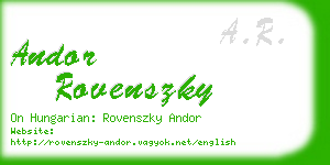 andor rovenszky business card